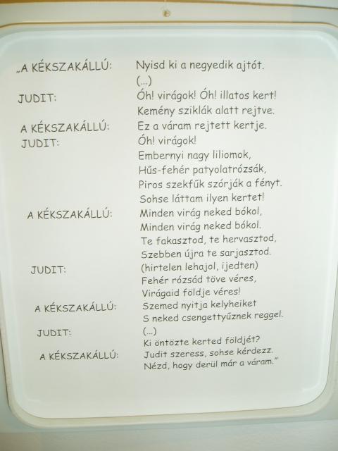 Kékszakállú  herceg vára / Duke bluebeard's castle - 4. idézet / 4. quotation